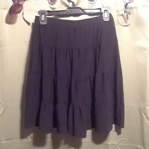 Black distressed hem skirt